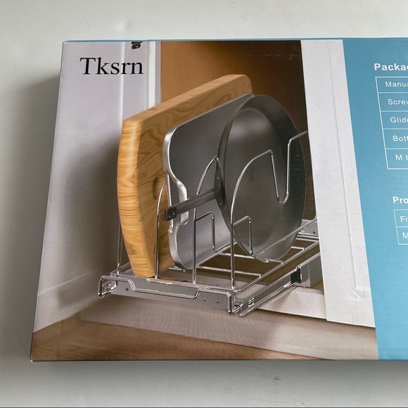 Pull Out Cabinet Organizer Tksrn Heavy Duty Slide Out Cutting Board Organizer - Picture 8 of 9